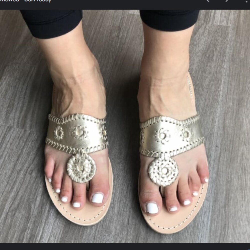 🌹HOST PICK-JACK ROGERS PLATINUM SLIP-ON LEATHER SANDAL/NWOT-MADE IN BRAZIL/SZ 7 - Picture 9 of 9